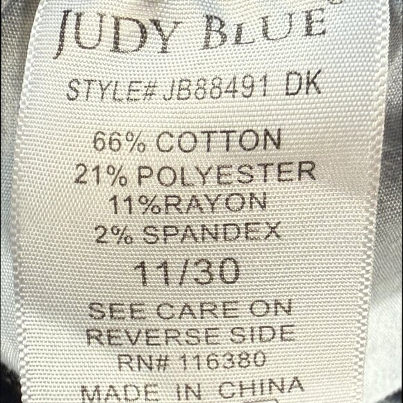 JUDY BLUE  Blue Denim Jeans Trouser Flare Y2K Style Boho 11/300 5 button Fly - Picture 10 of 15